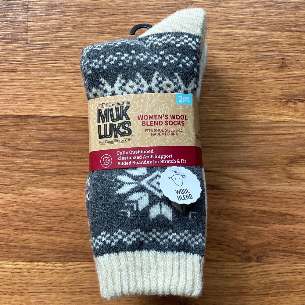 Muk Luks Womens Wool Blend Socks